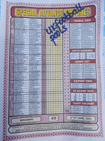 week 49 special advance fixtures 2024