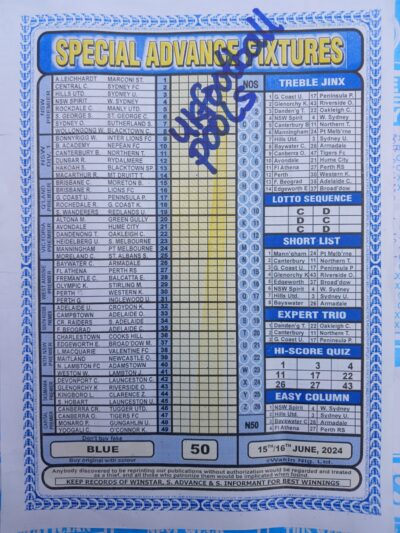 week 50 special advance fixtures 2024
