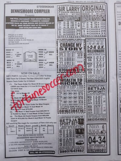 week 9 pools telegraph 2024 page 4