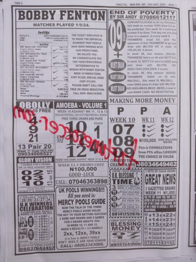 week 11 pools telegraph 2024 page 5