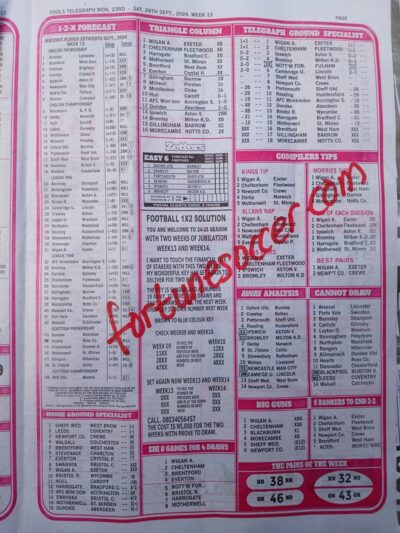 week 13 pools telegraph 2024 page 15