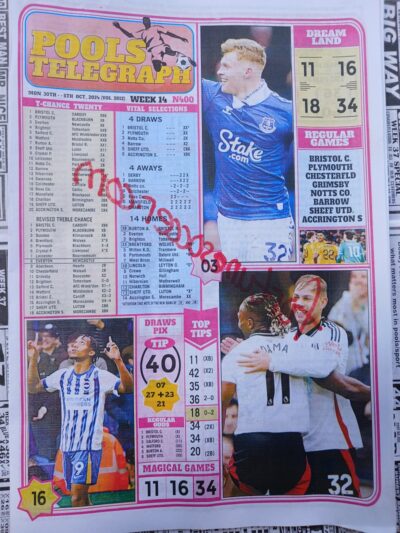 week 14 pools telegraph 2024 page 1