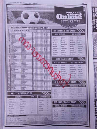 week 14 pools telegraph 2024 page 11