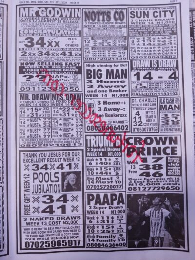 week 14 pools telegraph 2024 page 13