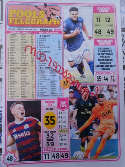 week 15 pools telegraph 2024 page 1
