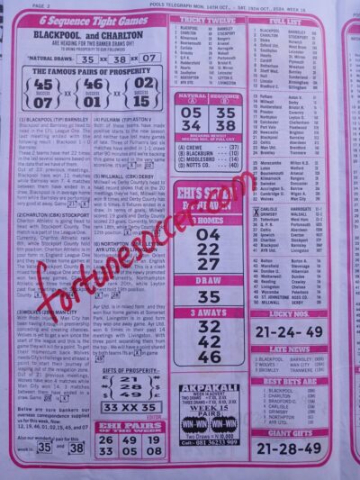 week 16 pools telegraph 2024 page 2