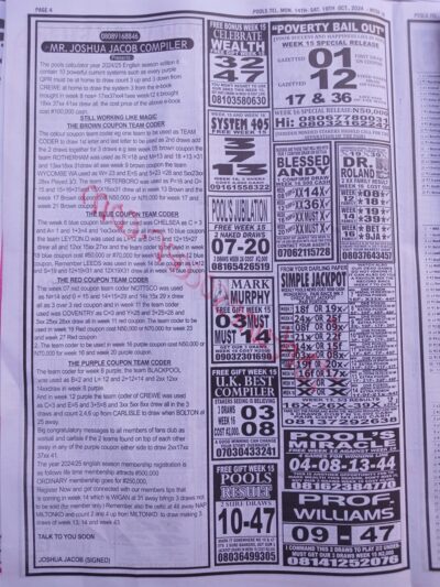 week 16 pools telegraph 2024 page 4