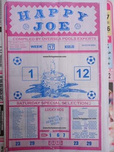 week 17 happy joe 2024 page 1