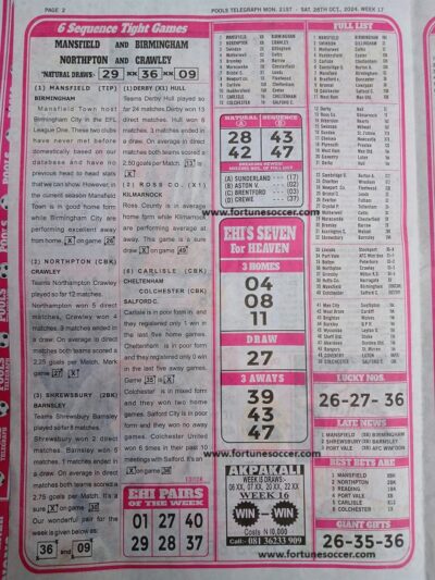 week 17 pools telegraph 2024 page 2