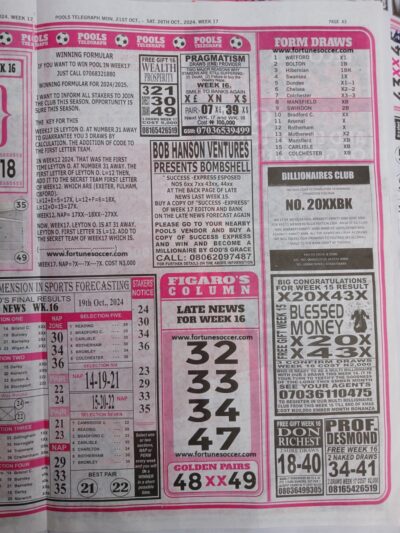week 17 pools telegraph 2024 page 9