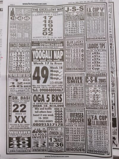 week 18 pools telegraph 2024 page 12