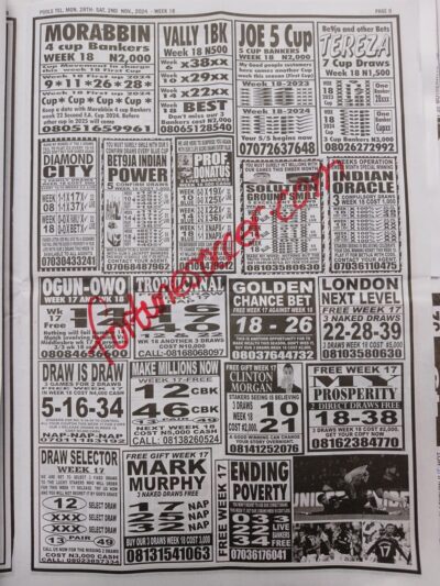 week 18 pools telegraph 2024 page 13