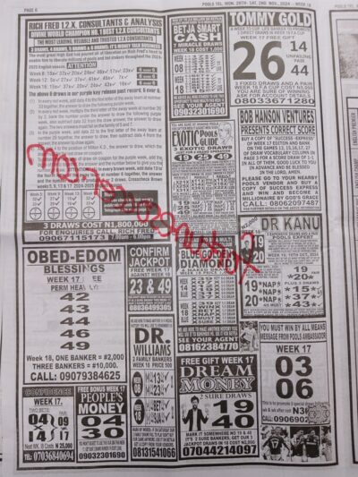 week 18 pools telegraph 2024 page 6
