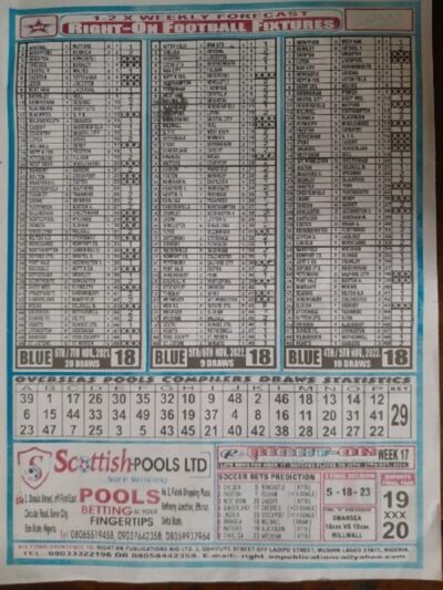 week 18 right on fixtures 2024 back page