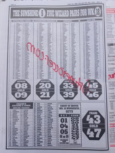 week 19 pools telegraph 2024 page 14