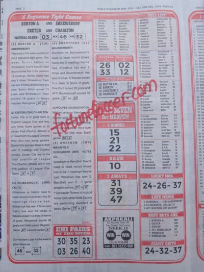 week 19 pools telegraph 2024 page 2