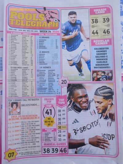 week 24 pools telegraph 2024 page 1