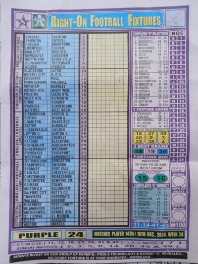 week 24 right on fixtures 2024 front page