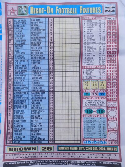 week 25 right on fixtures 2024 front page