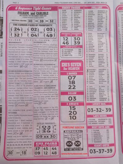 week 26 pools telegraph 2024 page 2