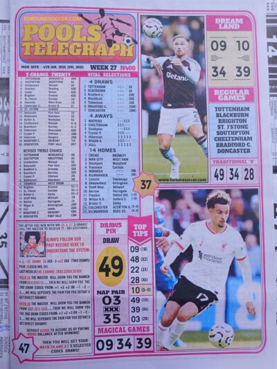 week 27 pools telegraph 2025 page 1