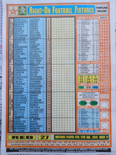 week 27 right on fixtures 2025 front page