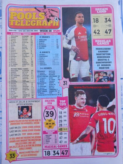 week 28 pools telegraph 2025 page 1