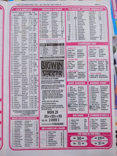 week 29 pools telegraph 2025 page 15