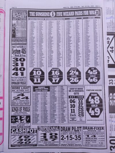 week 31 pools telegraph 2025 page 14
