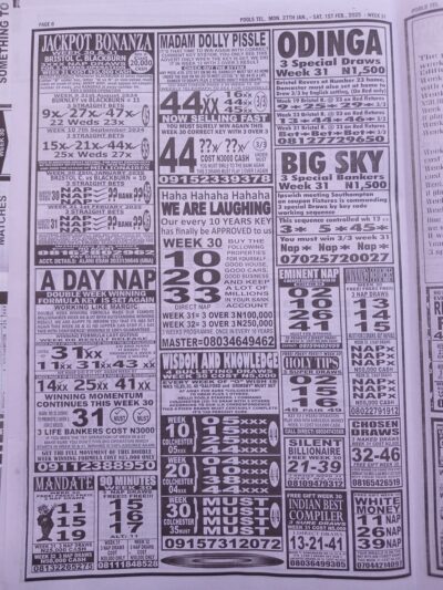 week 31 pools telegraph 2025 page 6