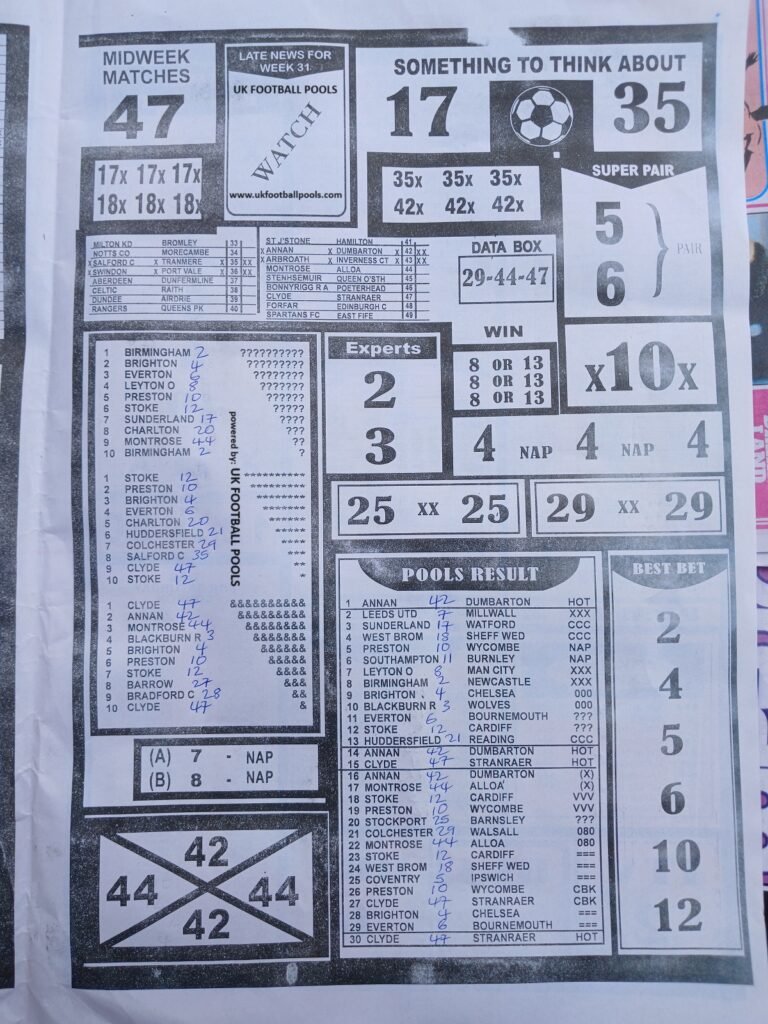 Week 32 late news pool paper bigwin pools telegraph