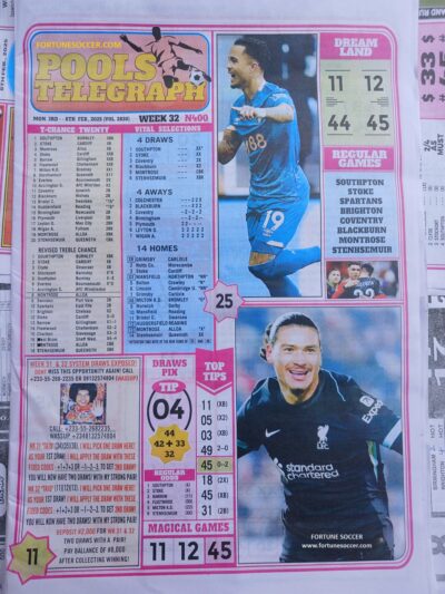 week 32 pools telegraph 2025 page 1