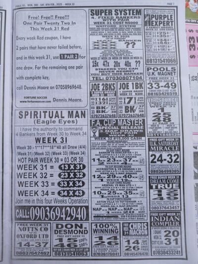 week 32 pools telegraph 2025 page 11