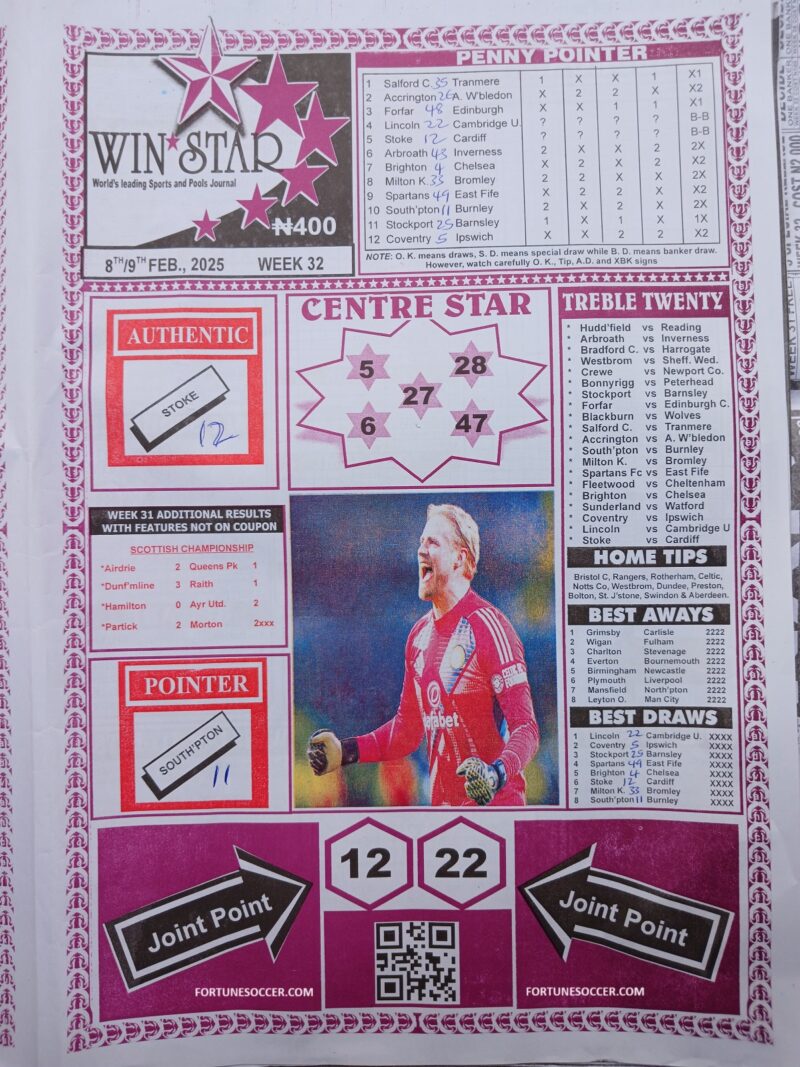 Week 32 pool paper winstar happy joe temple of draws