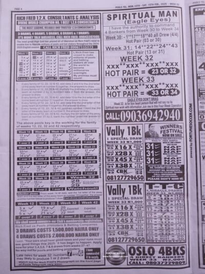 week 33 pools telegraph 2025 page 4