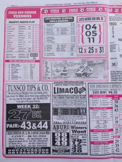 week 33 pools telegraph 2025 page 6