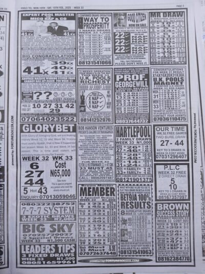 week 33 pools telegraph 2025 page 9
