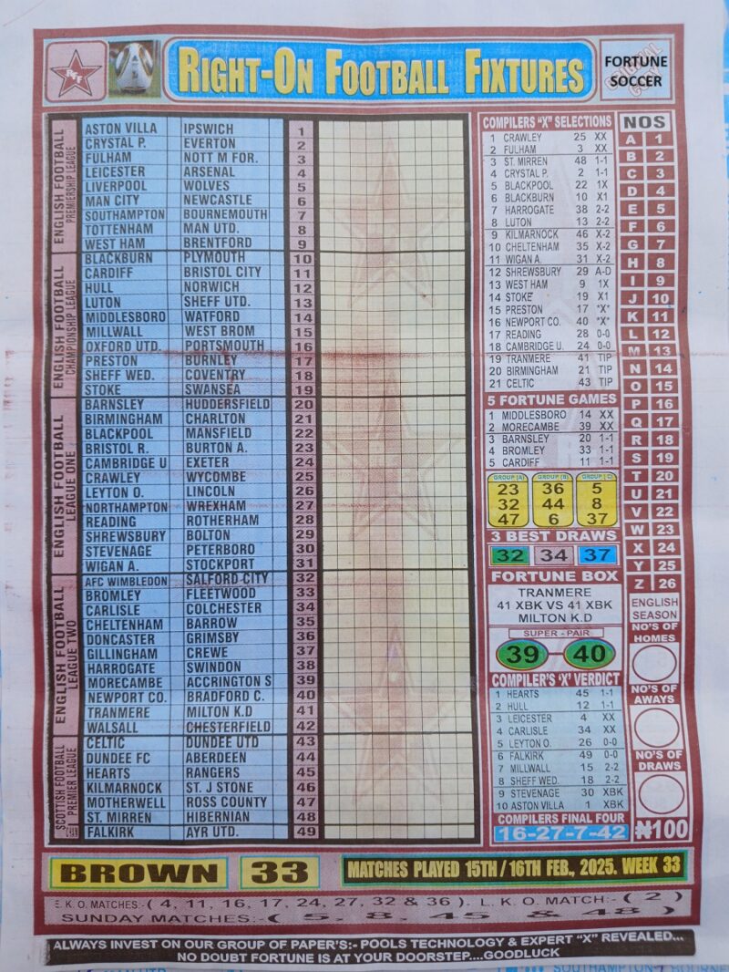 Week 33 pool paper winstar happy joe temple of draws