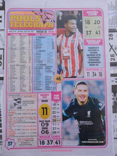 week 35 pools telegraph 2025 page 1