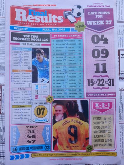 week 37 final results 2025 page 1