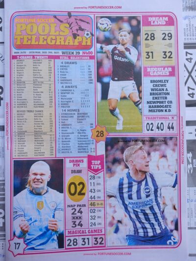 week 39 pools telegraph 2025 page 1
