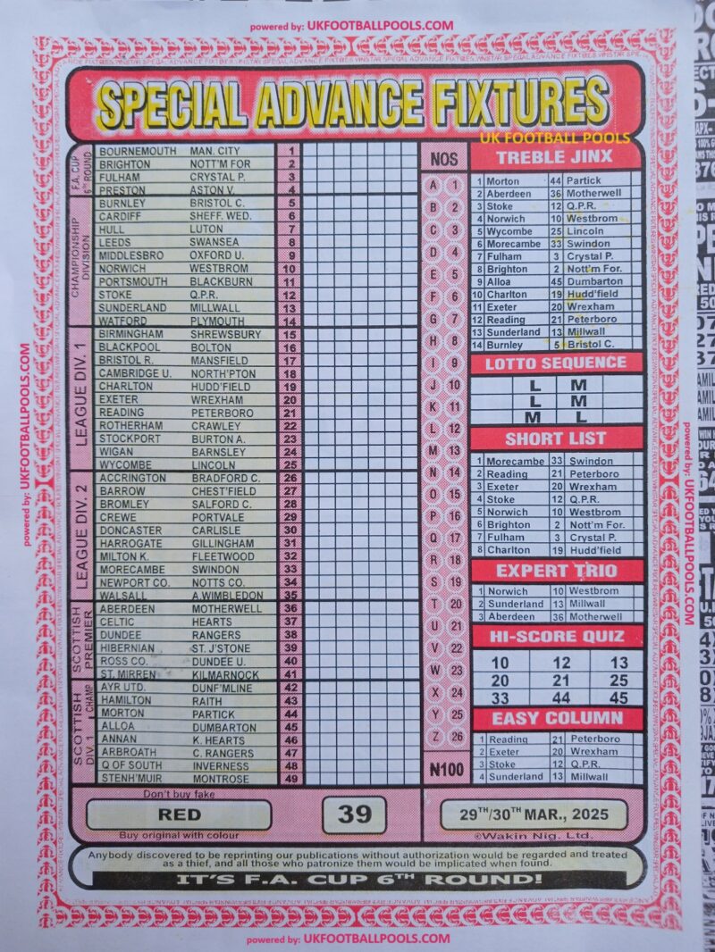 Week 48 Pool Result 2025