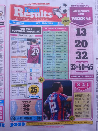 week 41 final results 2025 page 1