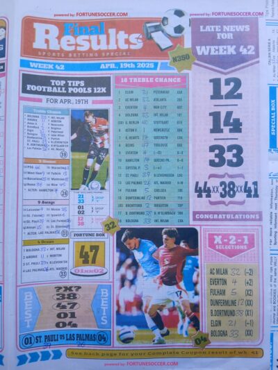 week 42 final results 2025 page 1