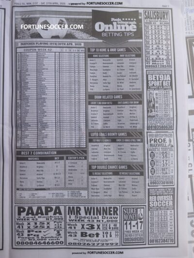 week 43 pools telegraph 2025 page 9