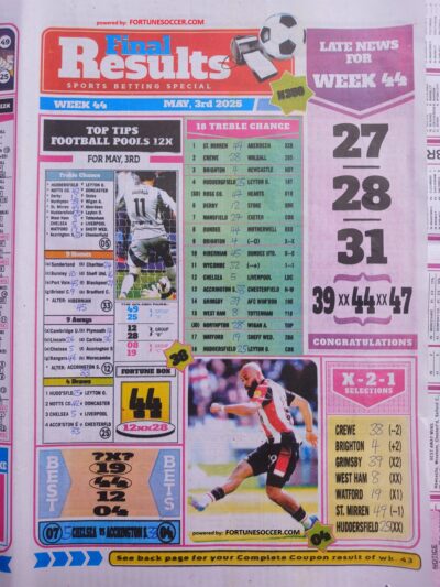 week 44 final results 2025 page 1