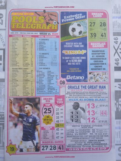 week 44 pools telegraph 2025 page 1