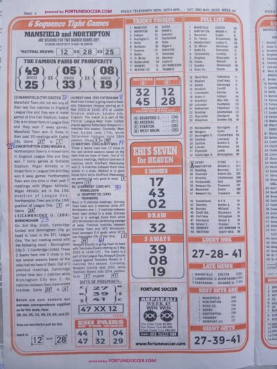 week 44 pools telegraph 2025 page 2