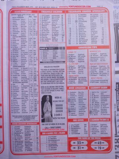 week 45 pools telegraph 2025 page 15