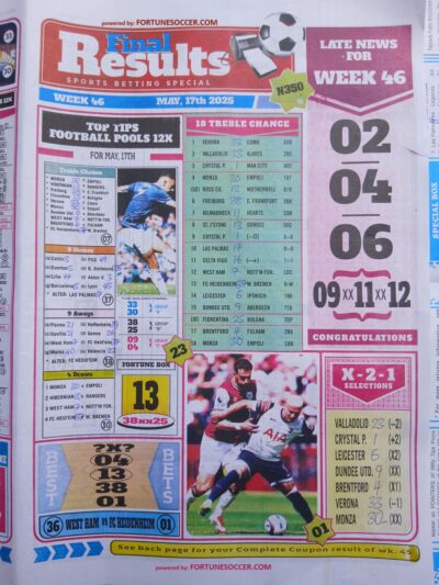 week 46 final results 2025 page 1